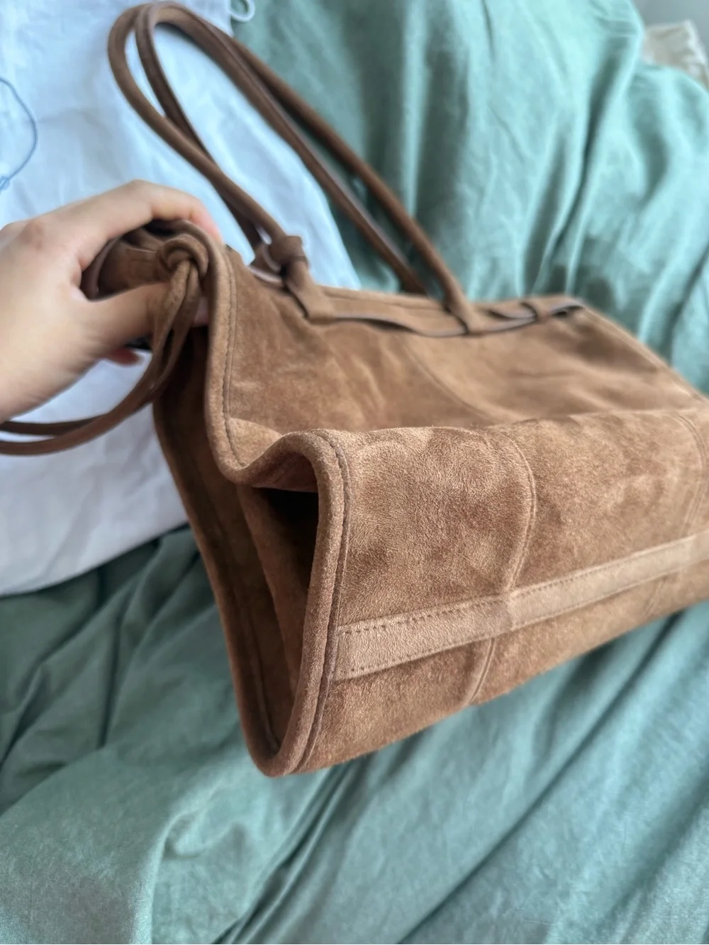 Prada Brown Bonnie Large Suede Handbag